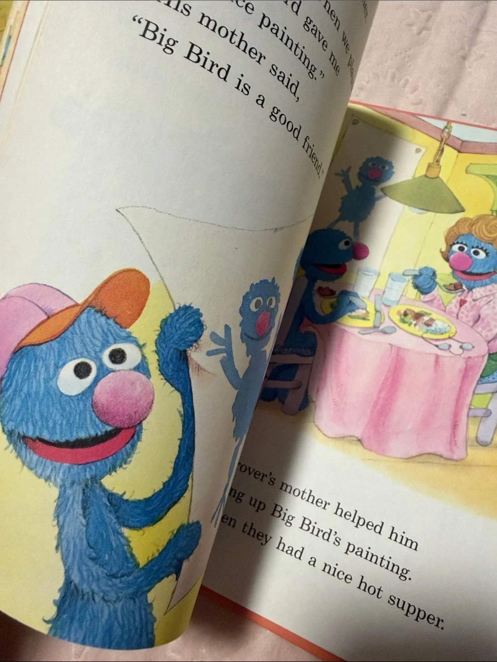 Sesame Street Big Bird & Grover Illustrated Board Book - Yellow, Blue, Pink